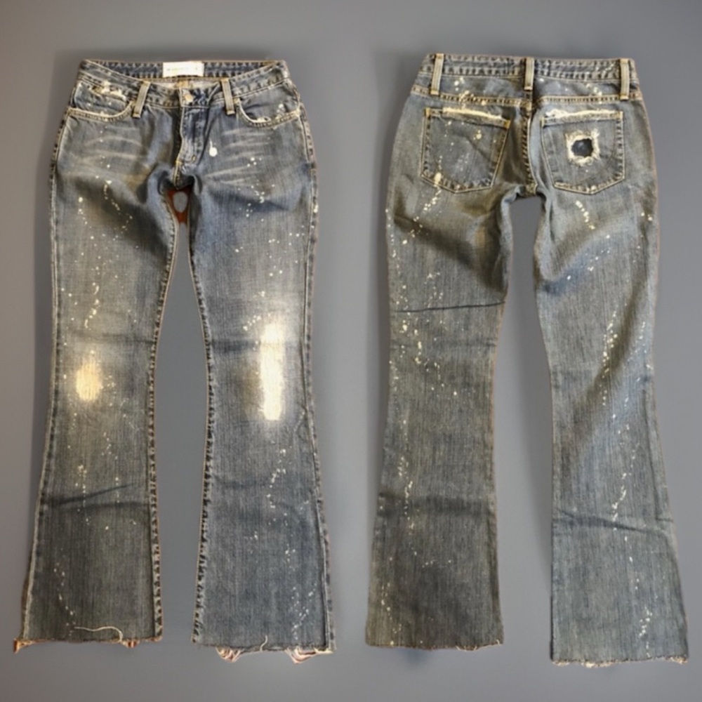 PAPER DENIM & CLOTH sz 26 Distressed DESTROYED Blue Denim Jeans - Picture 2 of 11